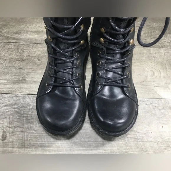 Fly London Ster Military Black Leather Combat Women's Lace Up Boots Size 8-8.5 - Picture 5 of 12